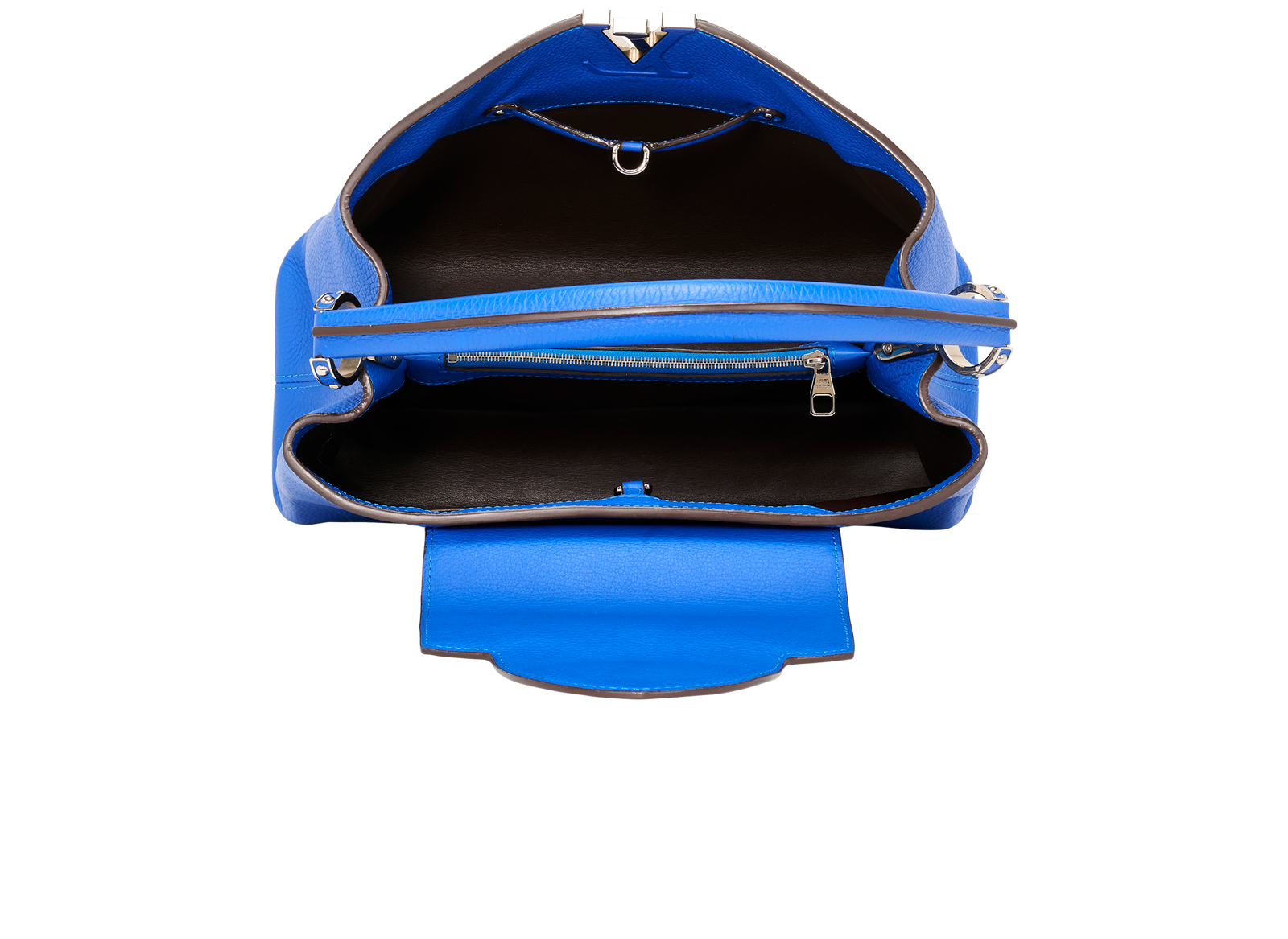 Capucines MM, &pound;2,400, Handbags, Blue, Leather, Inside view